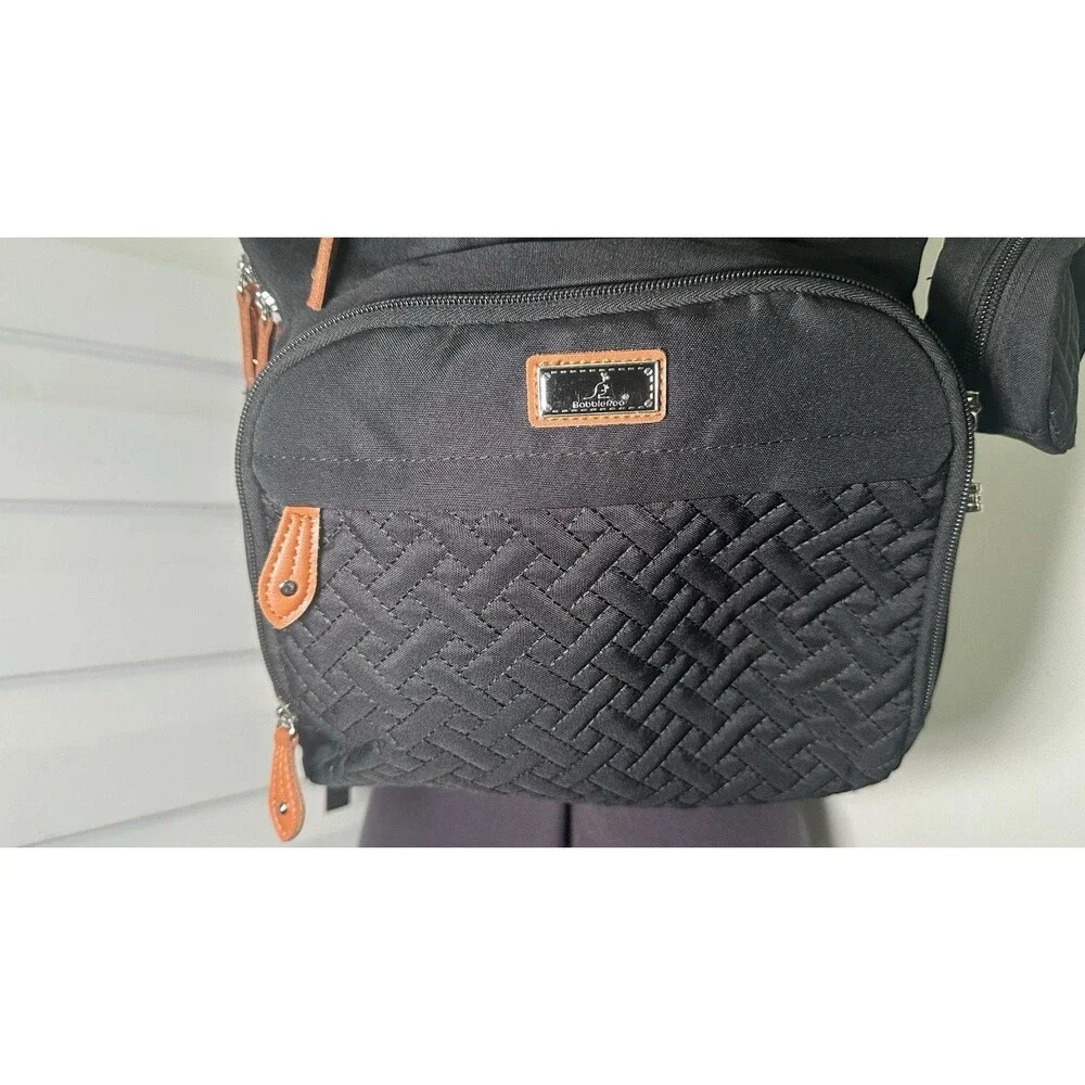 BabbleRoo Black Waterproof Large Capacity Diaper Bag Backpack EUC Used Once